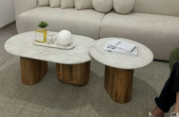זוג שולחנות סלון דגם לונה – עיצוב אלגנטי ופונקציונלי
